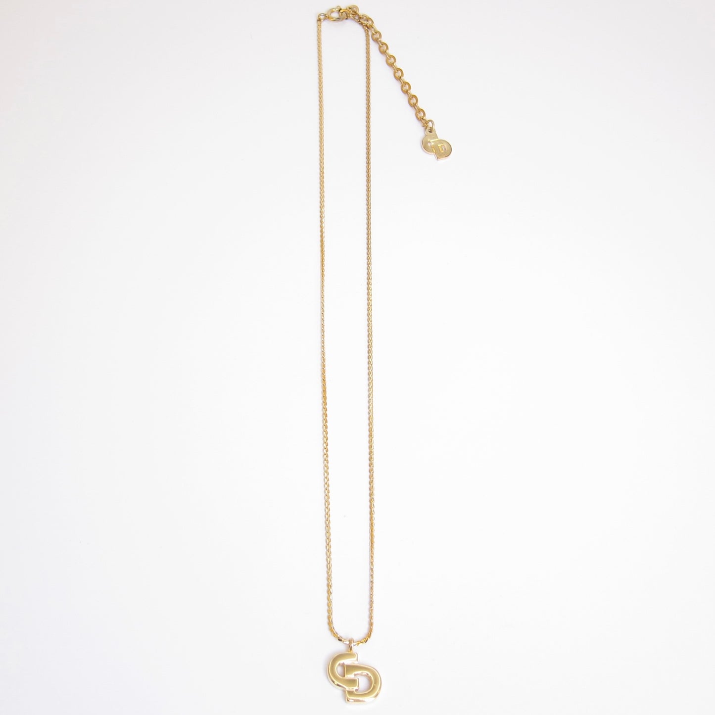 Christian Dior Vintage CD Logo Golden Necklace