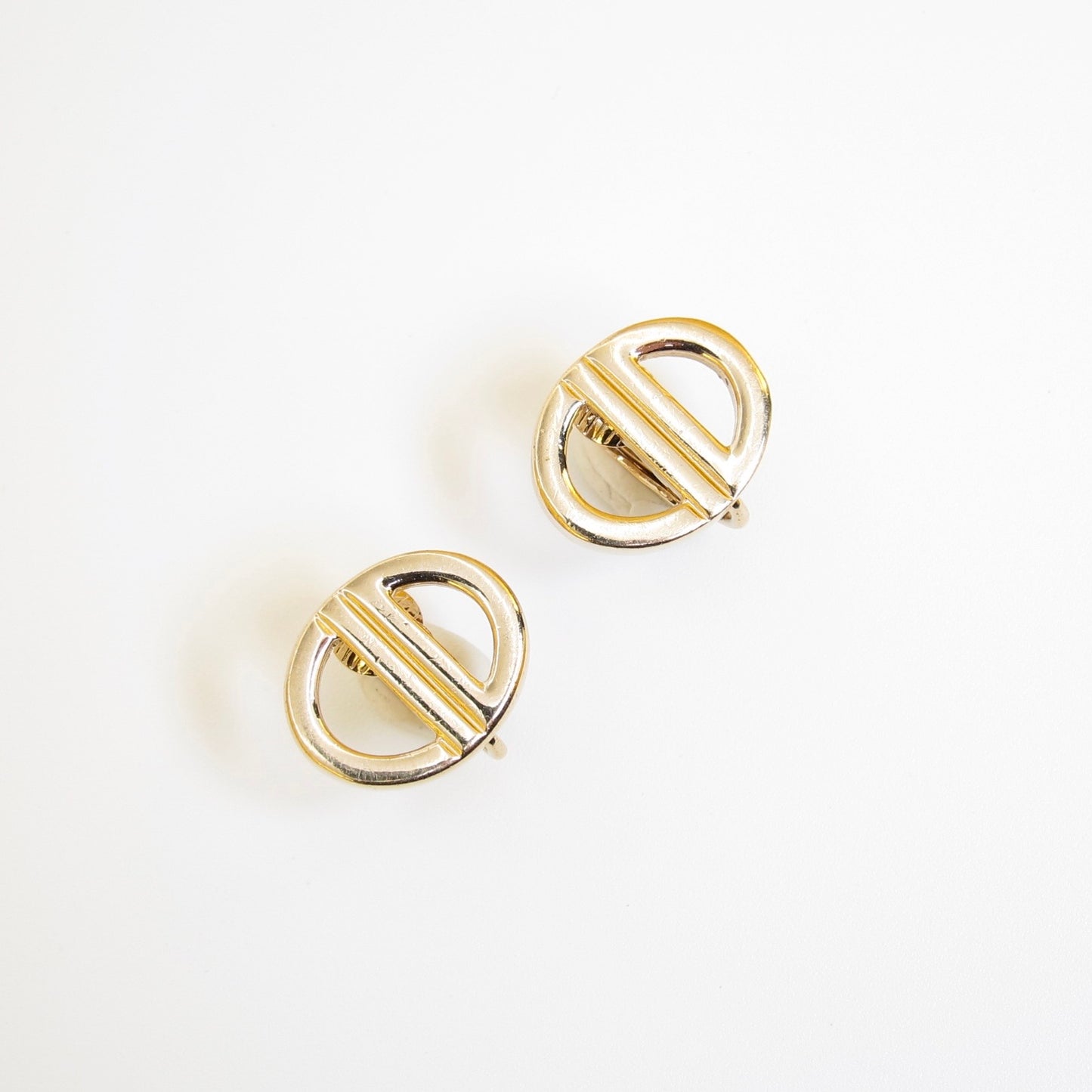 Christian Dior Vintage Minimal CD Clip Earrings