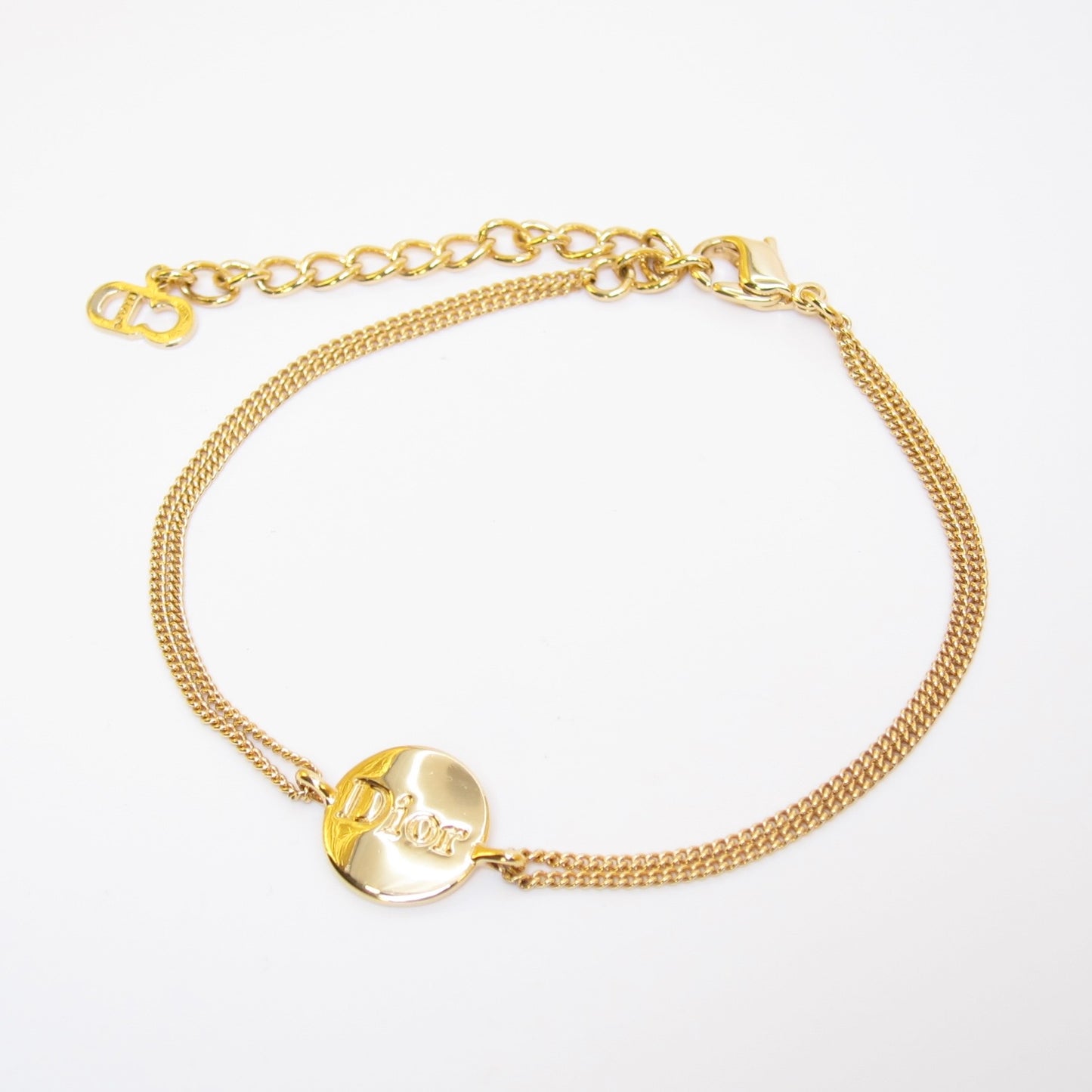 Christian Dior Vintage Dior Logo on Round Shaped Golden Bracelet