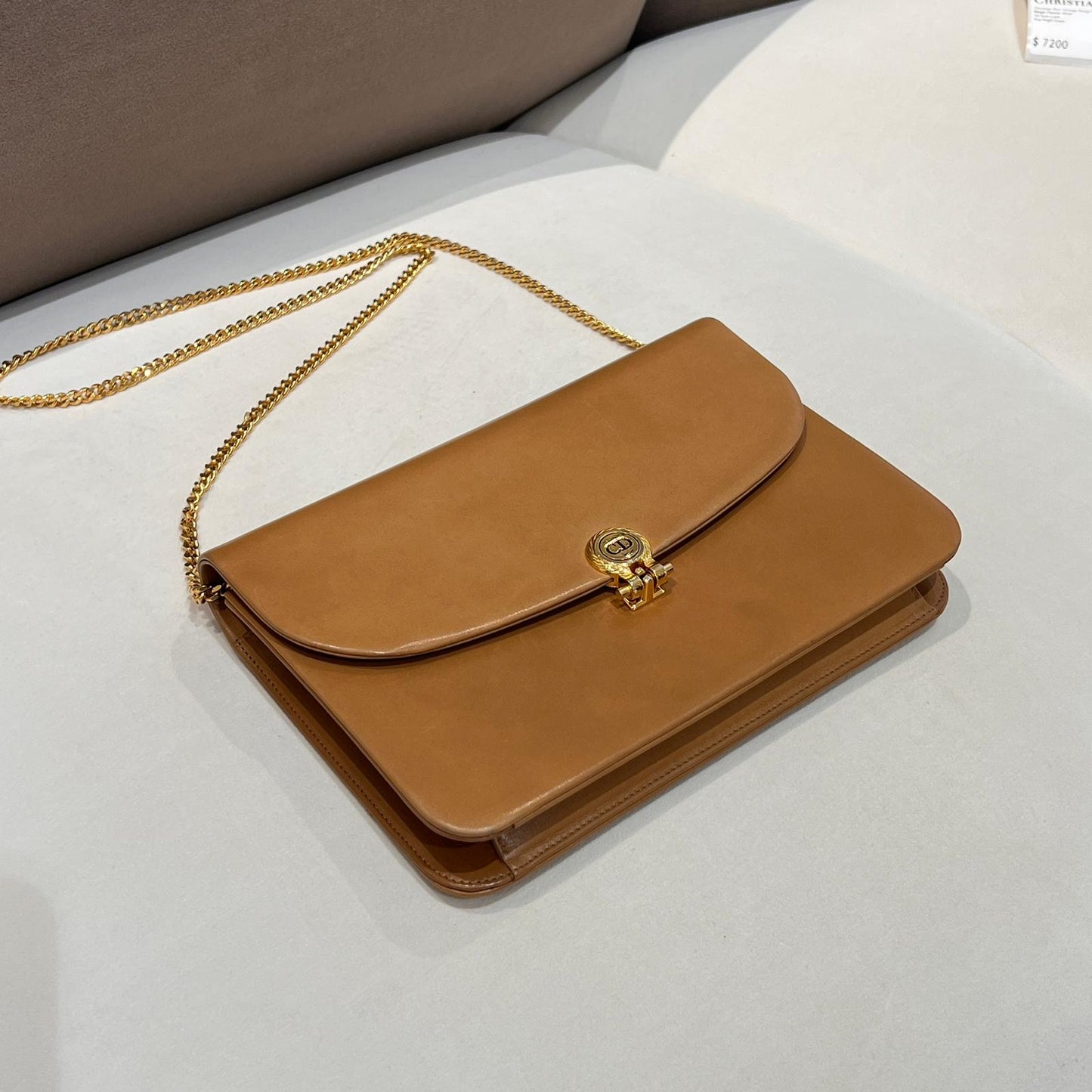 Christian Dior Vintage Beige Chain Shoulder Bag