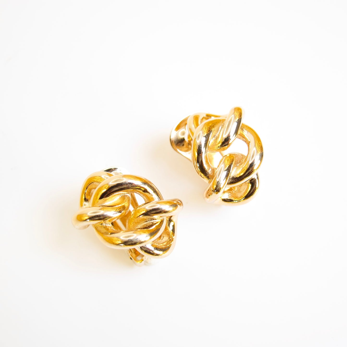 Christian Dior Vintage Link Golden Clip-on Earrings