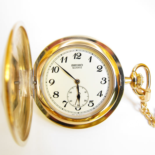 Seiko Vintage Ivory Face Golden Pocket Watch