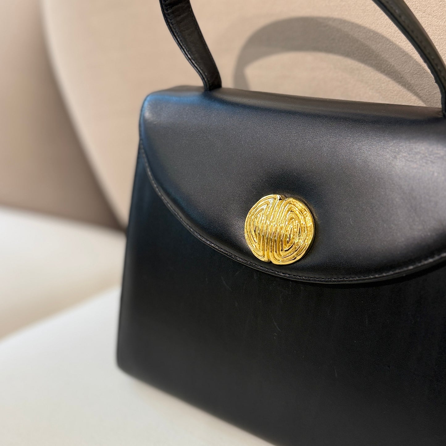 Givenchy Leather Buckle Black Leather Top Handle Handbag