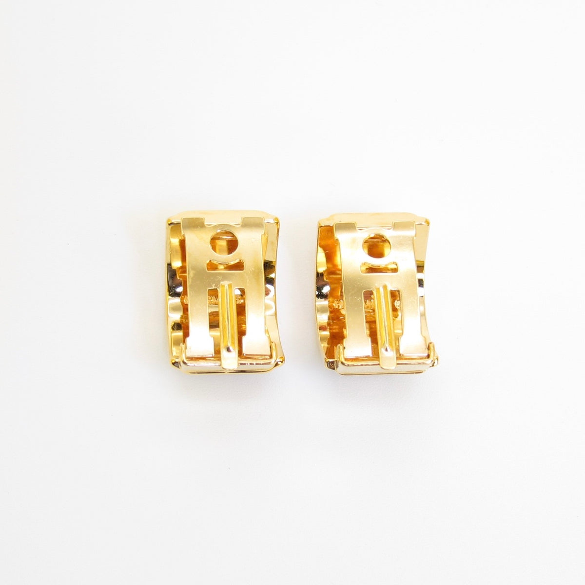 Hermès Vintage Multicolour Enamel Gold-Tone Clip-On Earrings