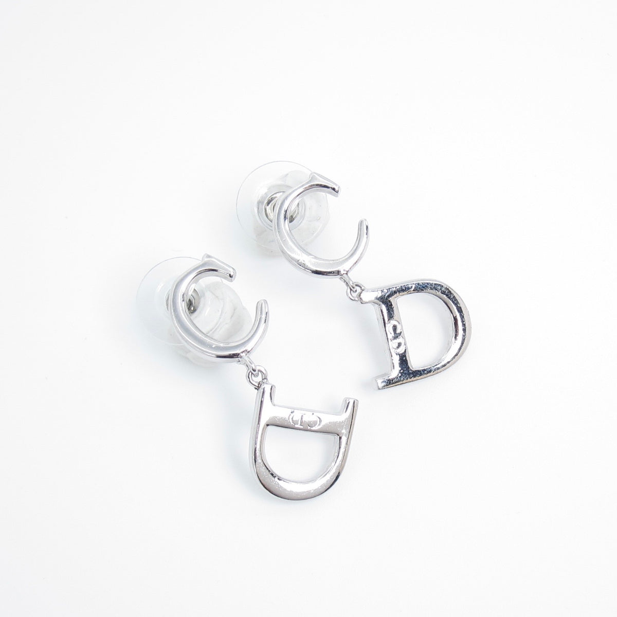 Christian Dior 中古銀色搖曳 CD 耳環