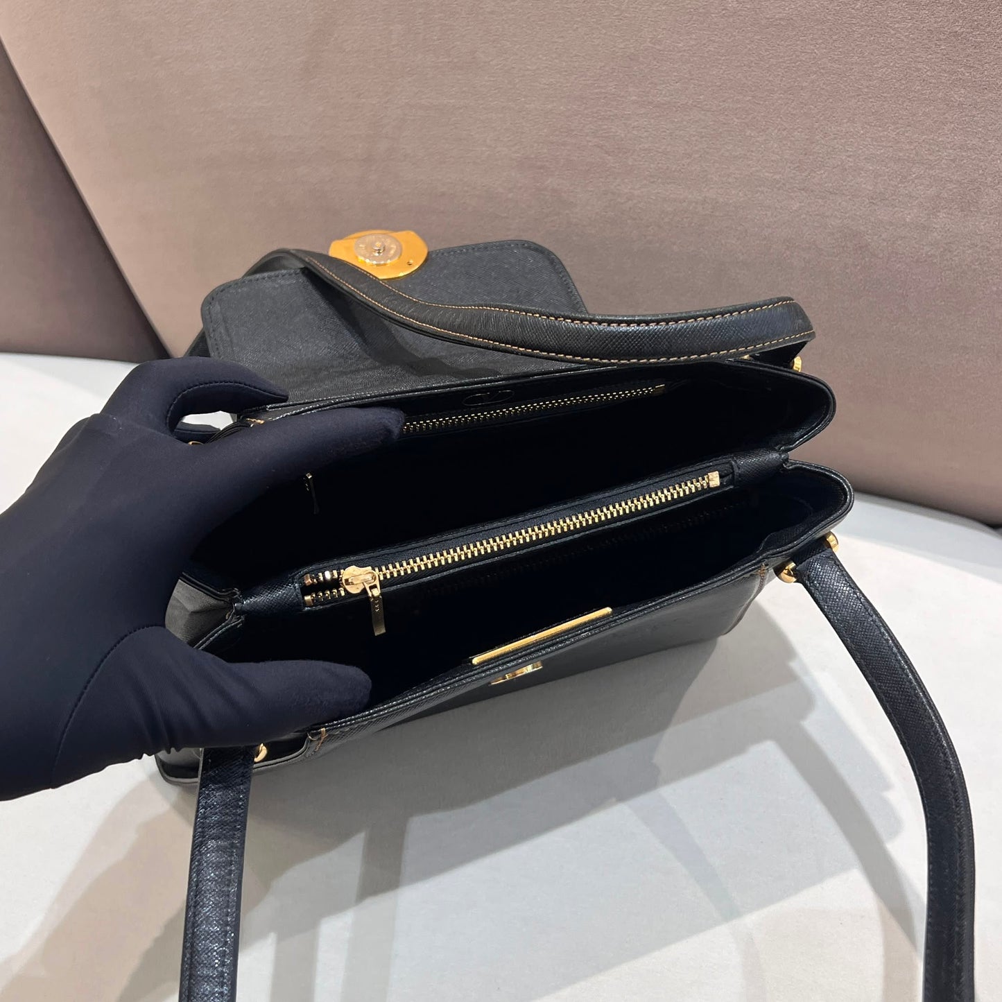 Valentino Garavani Black Leather Tote Bag