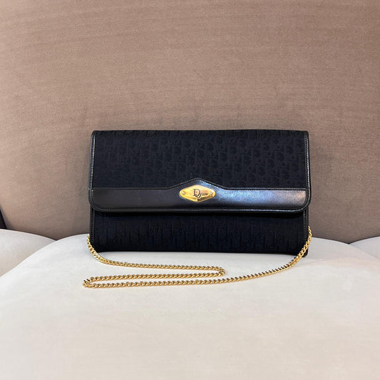 Christian Dior Vintage Trotter Chain Leather Shoulder Bag