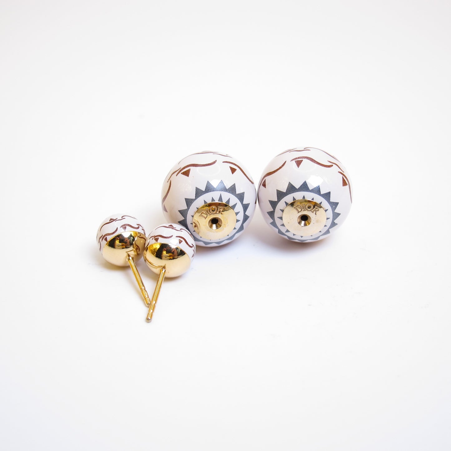 Christian Dior Vintage Tribales Ceramic Earrings