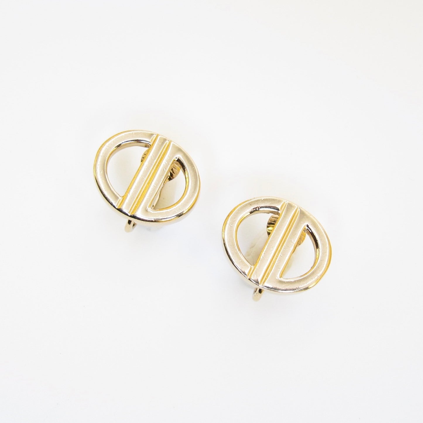 Christian Dior Vintage Minimal CD Clip Earrings
