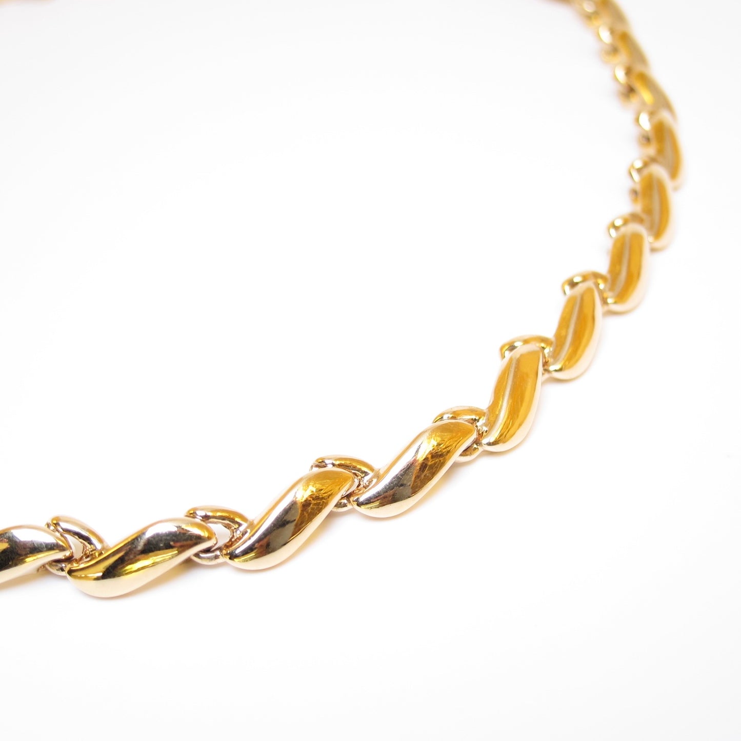 Nina Ricci Vintage Sculptural Wave Golden Necklace