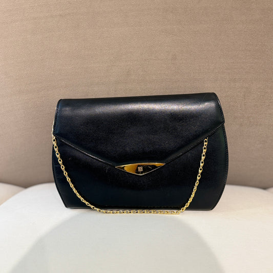 Givenchy Golden 4G Logo Black Leather Golden Chain Shoulder Bag