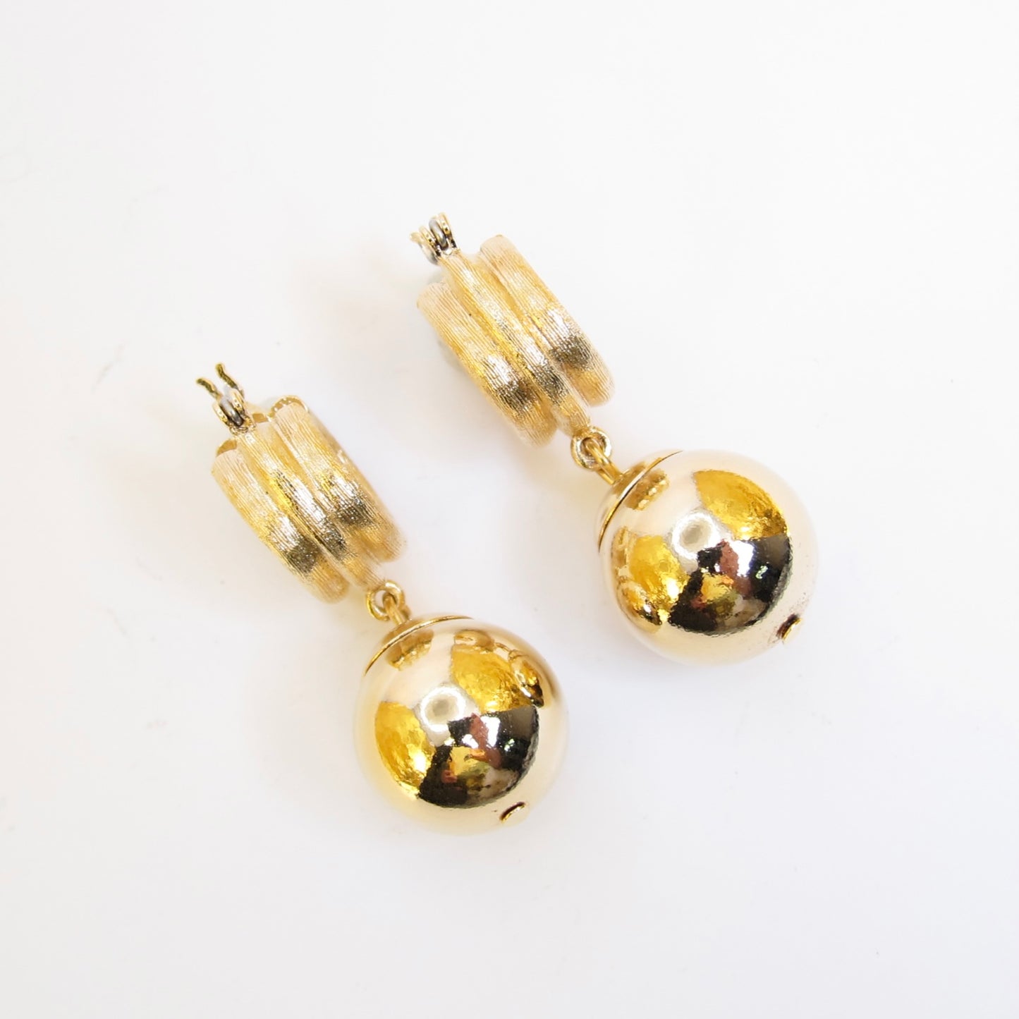 Givenchy Vintage Ball Drop Golden Clip-on Earrings