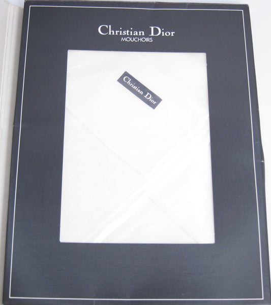 Christian Dior Vintage Unused White Trotter Handkerchief