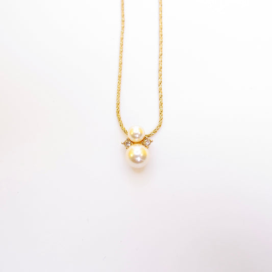 Christian Dior Vintage Pearl and Rhinestone Golden Necklace