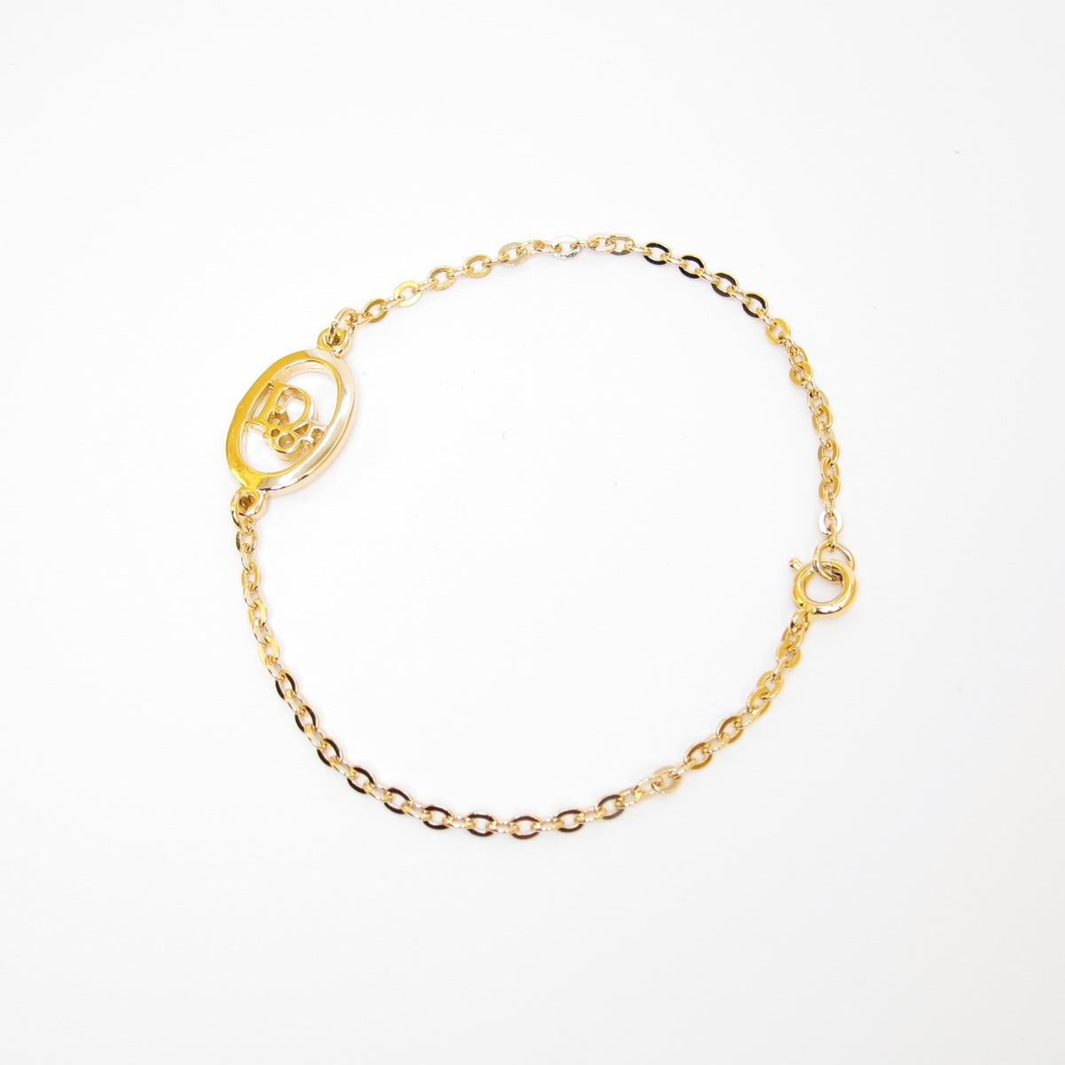 Christian Dior 金色橢圓CD鏈式手鏈