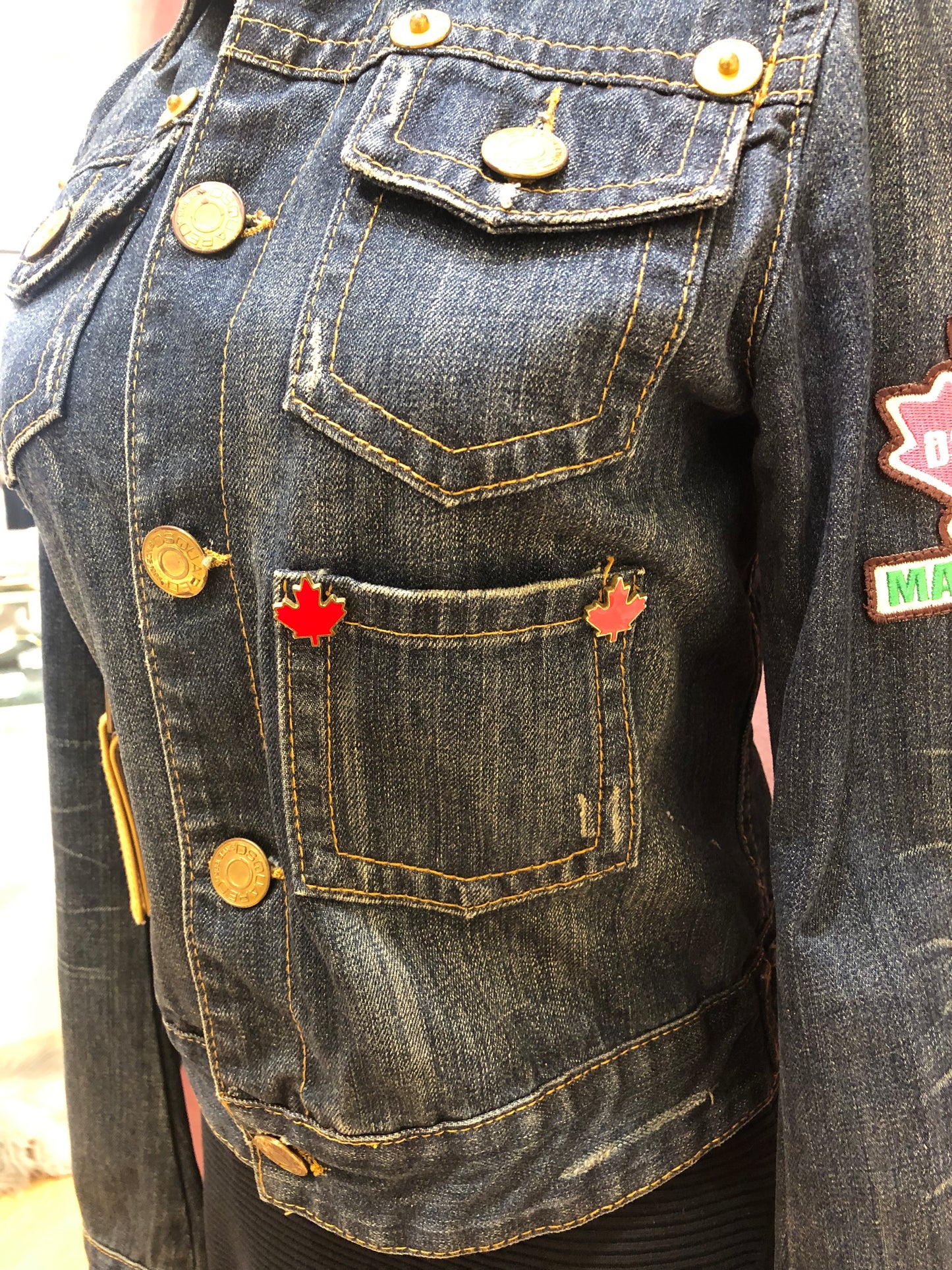 Dsquared2 Vintage Canada Patch Denim Jacket