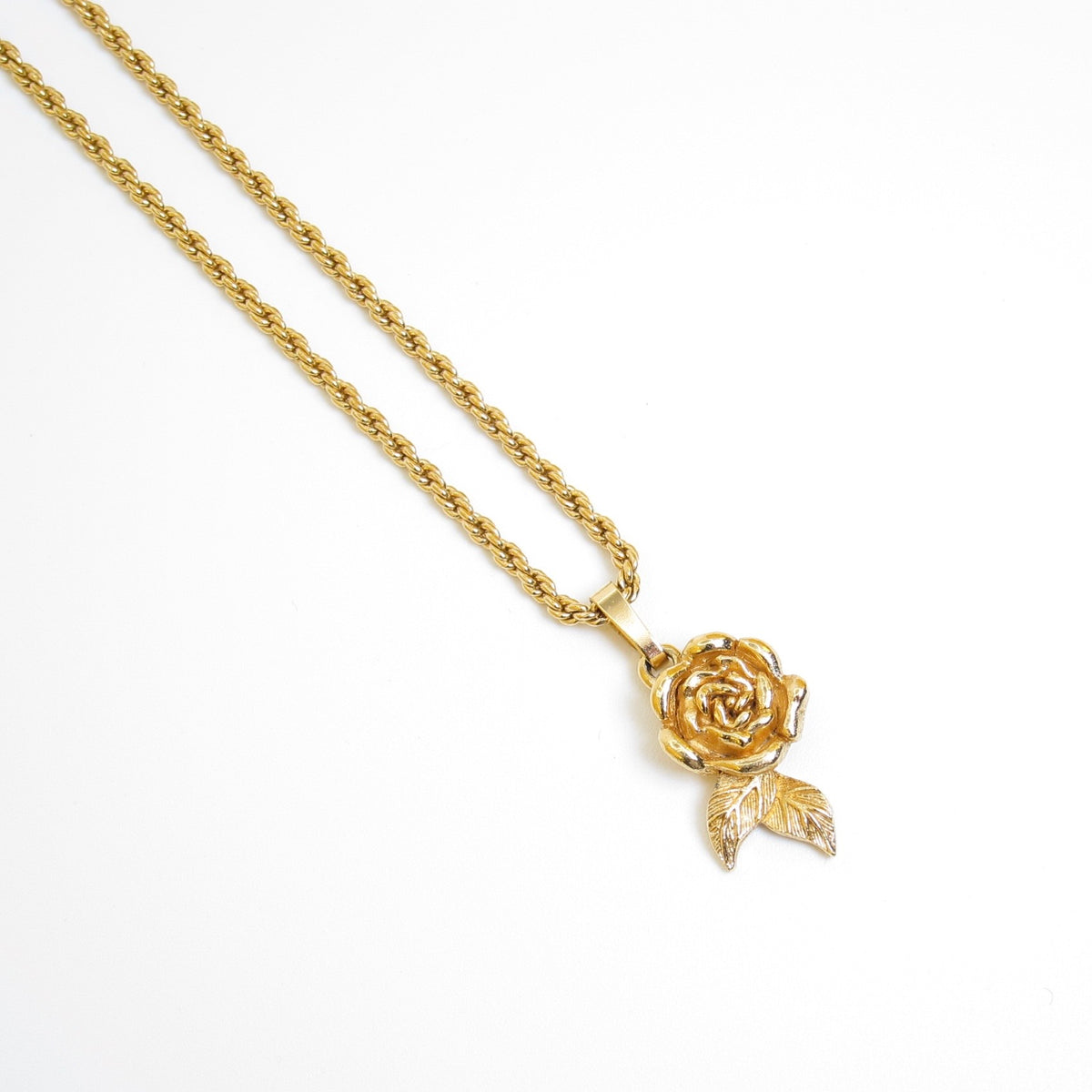Christian Dior Vintage Rose Motif Golden Necklace