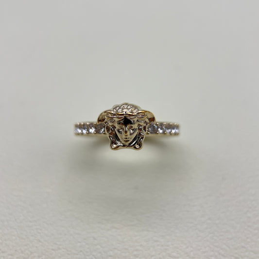 Versace Vintage Medusa and Rhinestond Golden Ring #12