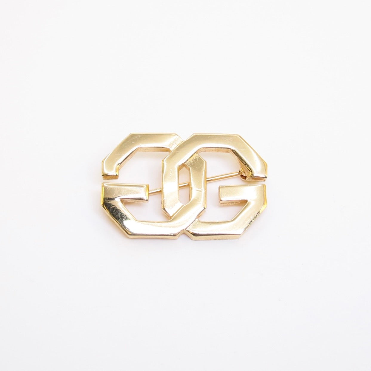 Givenchy Vintage GG Logo Golden Brooch