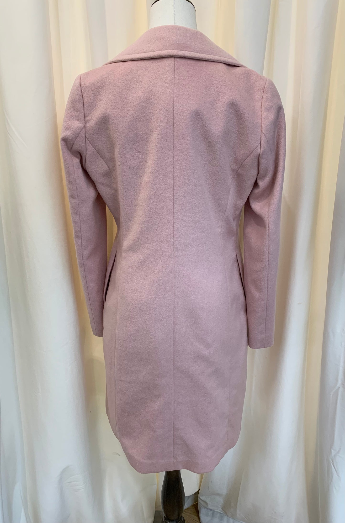 Lanvin En Bleu Dusty Pink Asymmetric Collar Coat Size 36