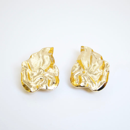 Yves Saint Laurent Vintage Stylish Golden Clip-on Earrings