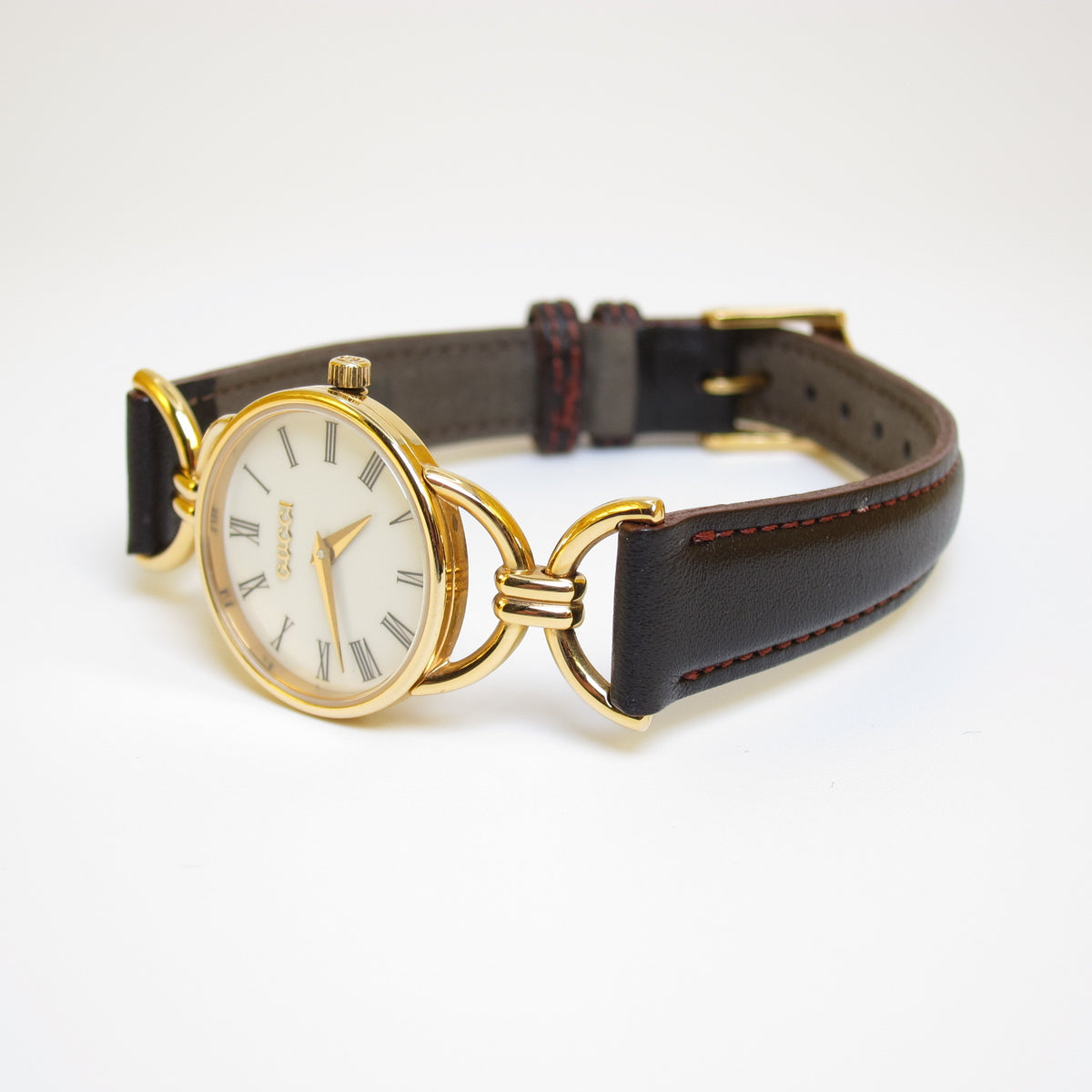 Gucci 金色白面羅馬數字石英腕錶