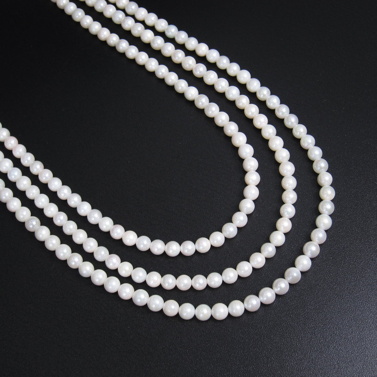 No Brand Vintage Akoya Pearl with Silver Flower Buckle Long Necklace