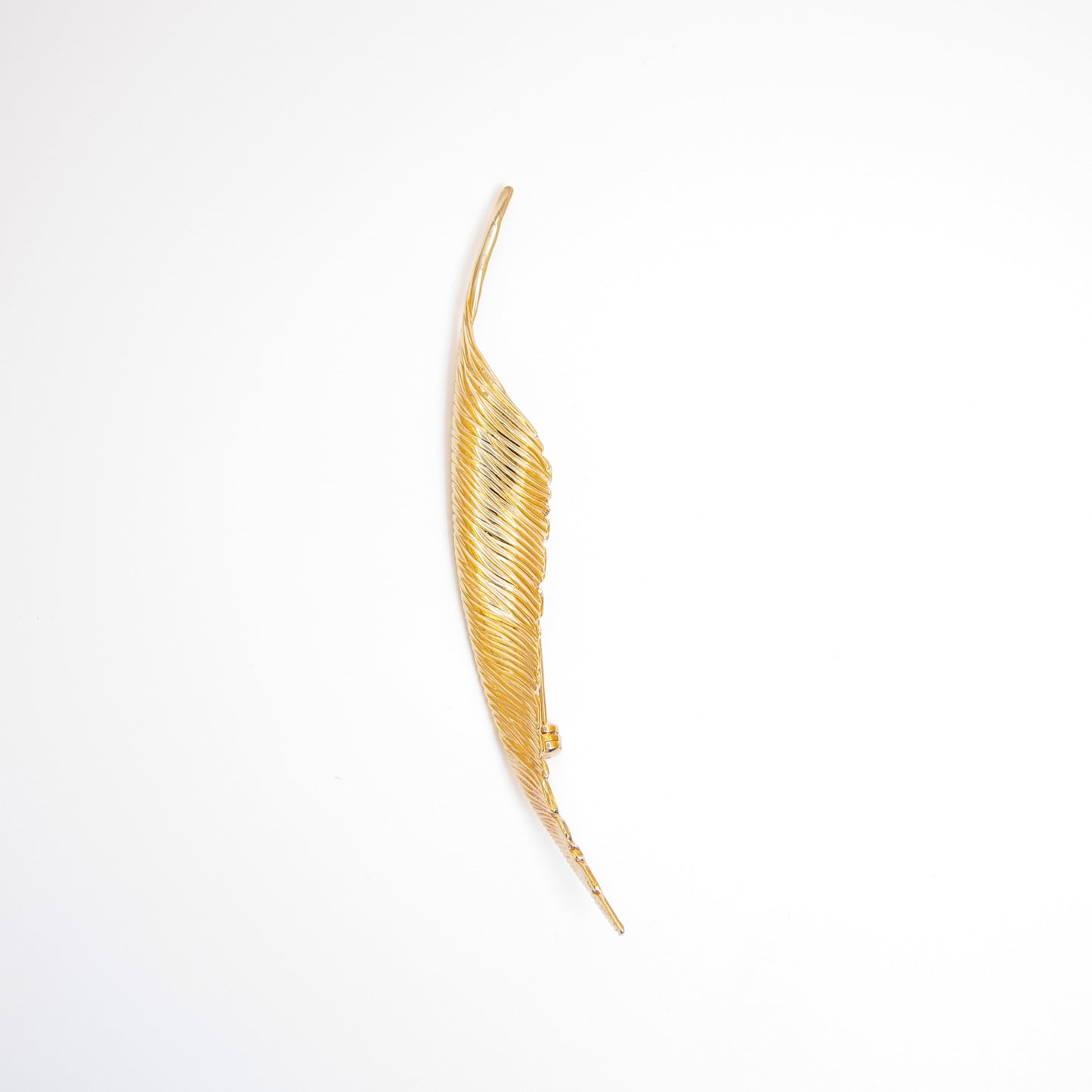 Christian Dior Vintage Feather Motif Golden Brooch