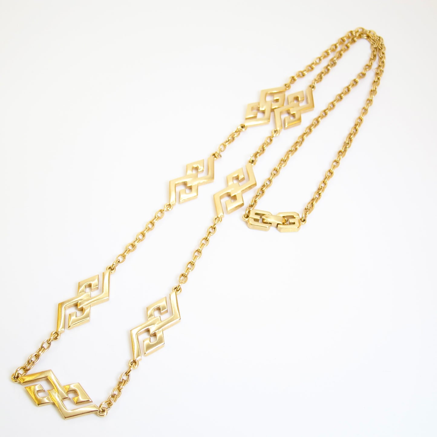 Givenchy Vintage GG Logo Golden Long Necklace