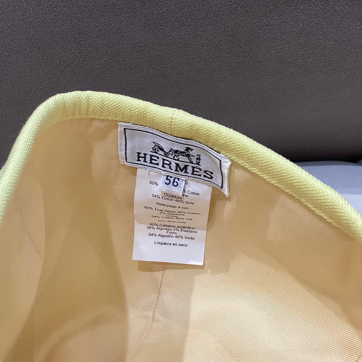 Hermes Vintage Beret Cotton Yellow Hat