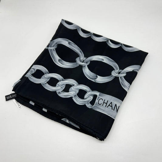 Chanel 31 Rue Cambon With Chain Pattern Silk Scarf