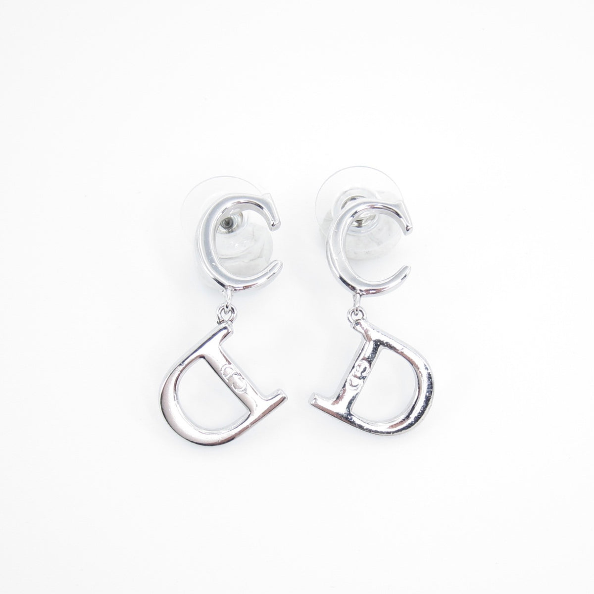 Christian Dior 中古銀色搖曳 CD 耳環