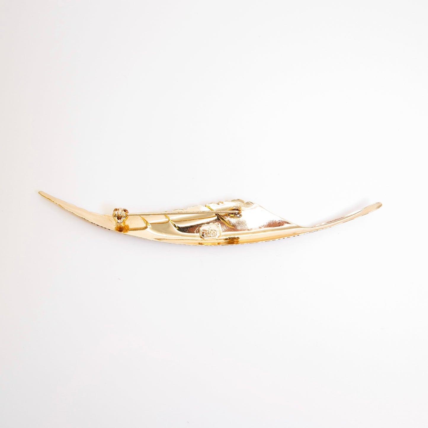 Christian Dior Vintage Feather Motif Golden Brooch