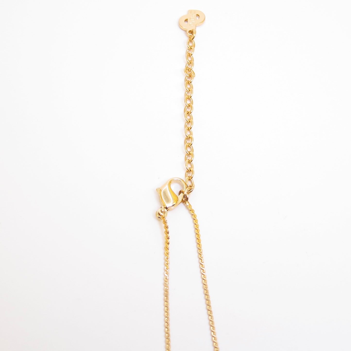 Christian Dior Vintage Flower Motif Pearl and Rhinestone Golden Necklace