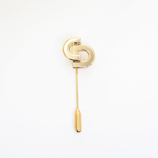 Christian Dior Vintage CD Logo Golden Brooch