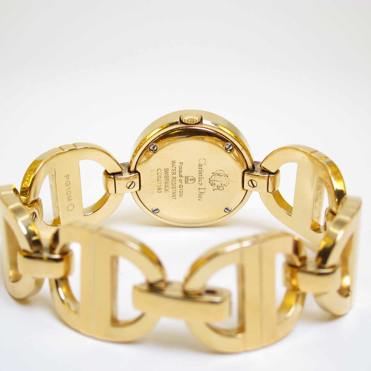 Christian Dior Vintage CD022180 Round Gold-Tone Bangle Watch