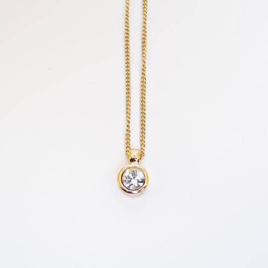 Christian Dior Vintage Rhinestone Motif Golden Necklace