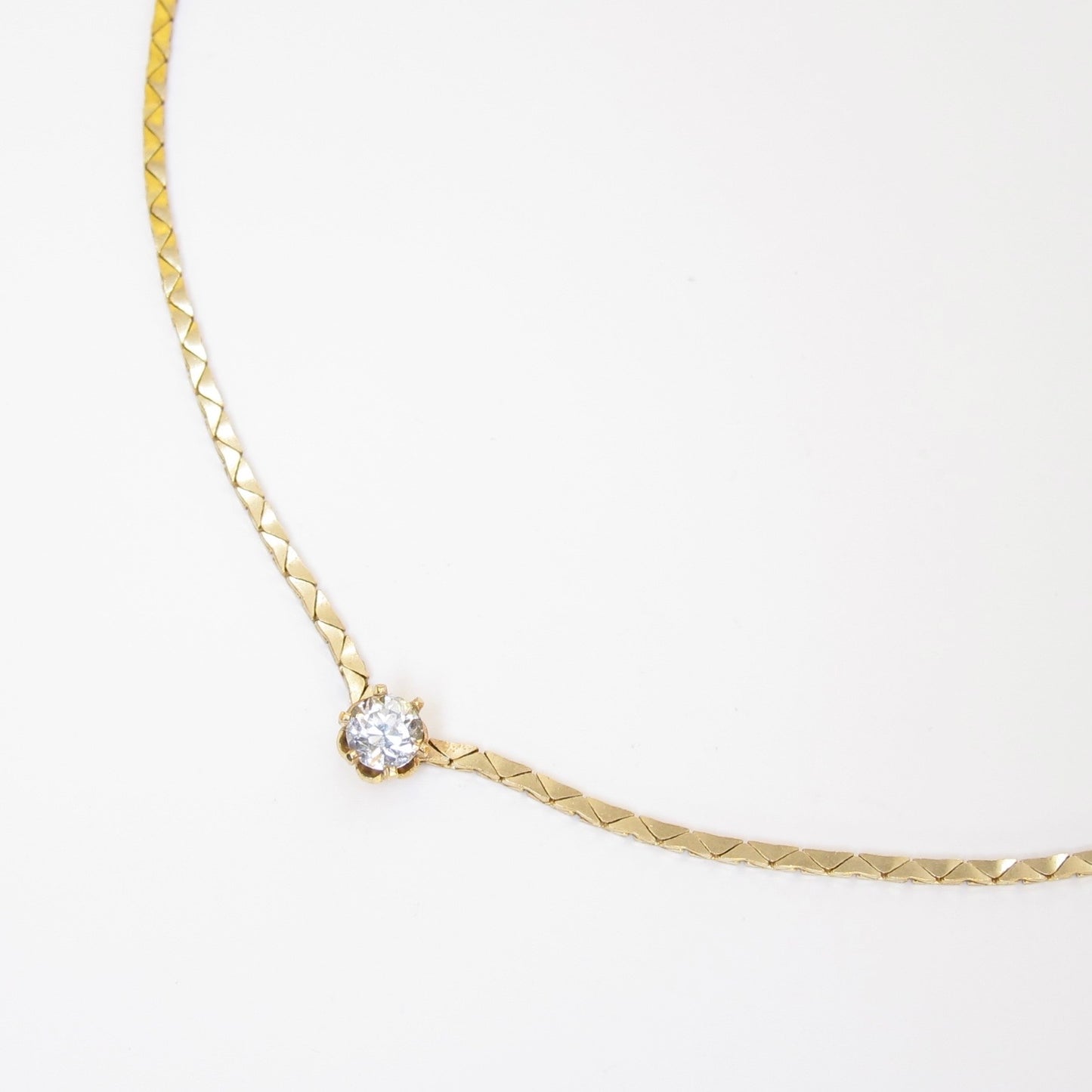 Christian Dior Vintage Rhinestone Motif Golden Necklace