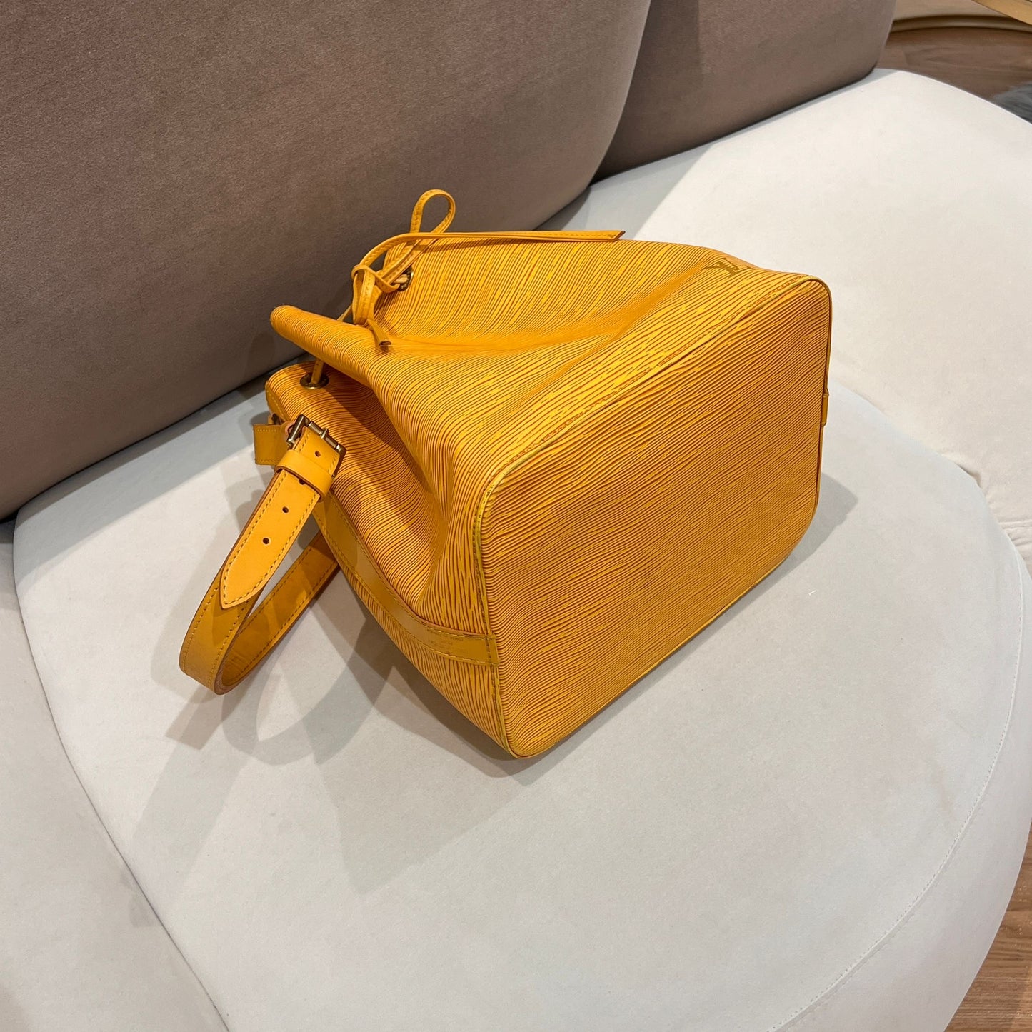 Louis Vuitton Vintage Epi Petit Noe Yellow Leather Shoulder Bag