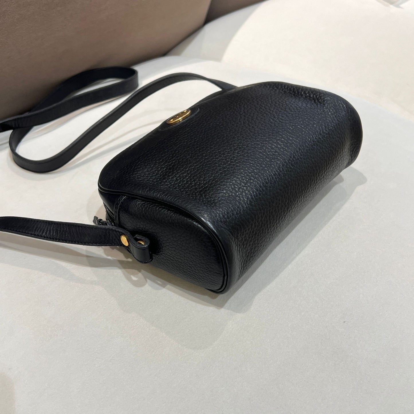 Christian Dior Vintage Cd Logo Grained Leather Black Crossbody Shoulder Bag