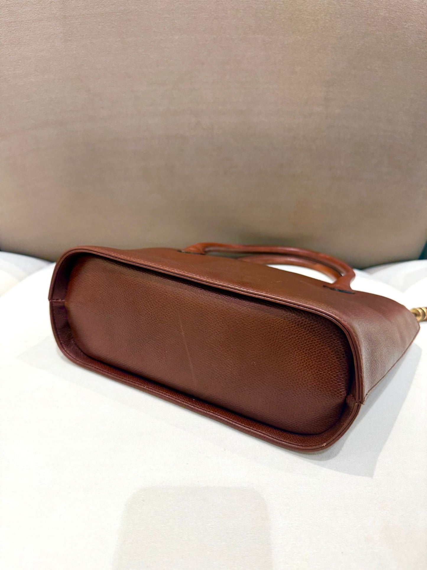 Valentino Garavani Vintage Burgundy Leather Top Handle Handbag