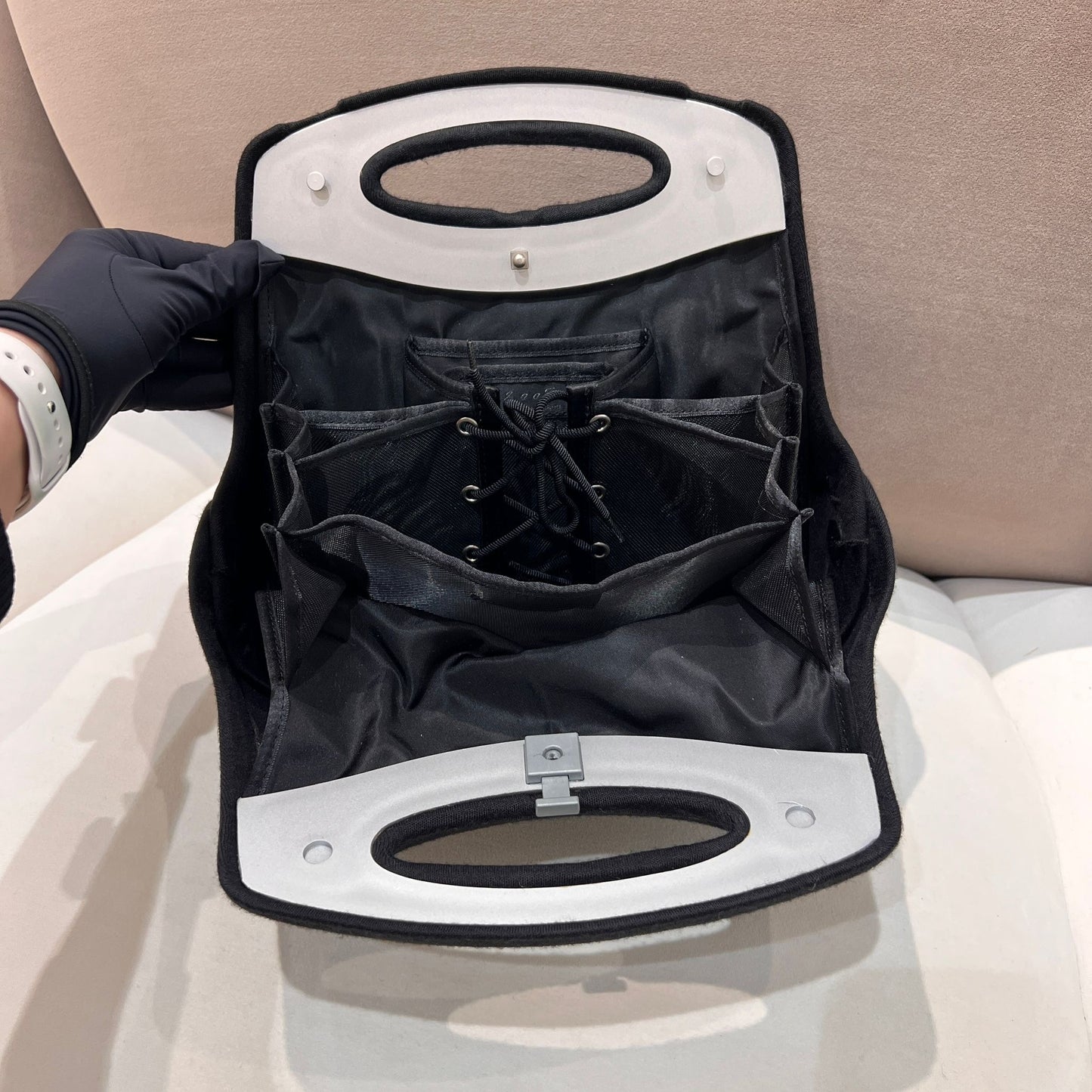 Chanel Vintage Black Hip Bag Sculptural Minimalist Design