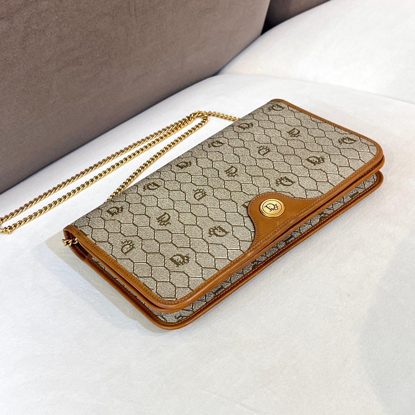 Christian Dior Vintage Honeycomb Chain Shoulder Bag