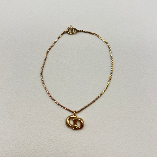Christian Dior Vintage CD Logo Golden Bracelet