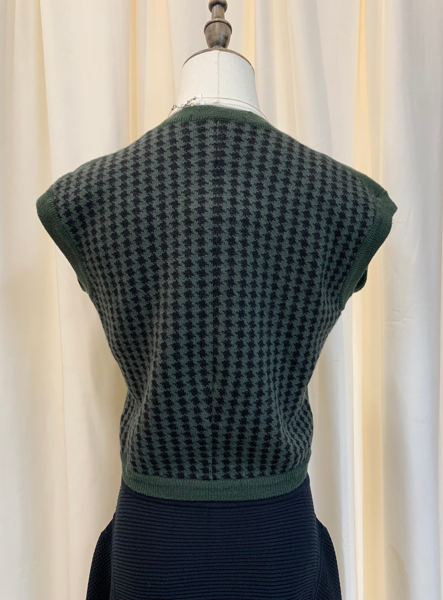 Christian Dior Sports Vintage Forest Green Cropped Knit Cardigan Size S