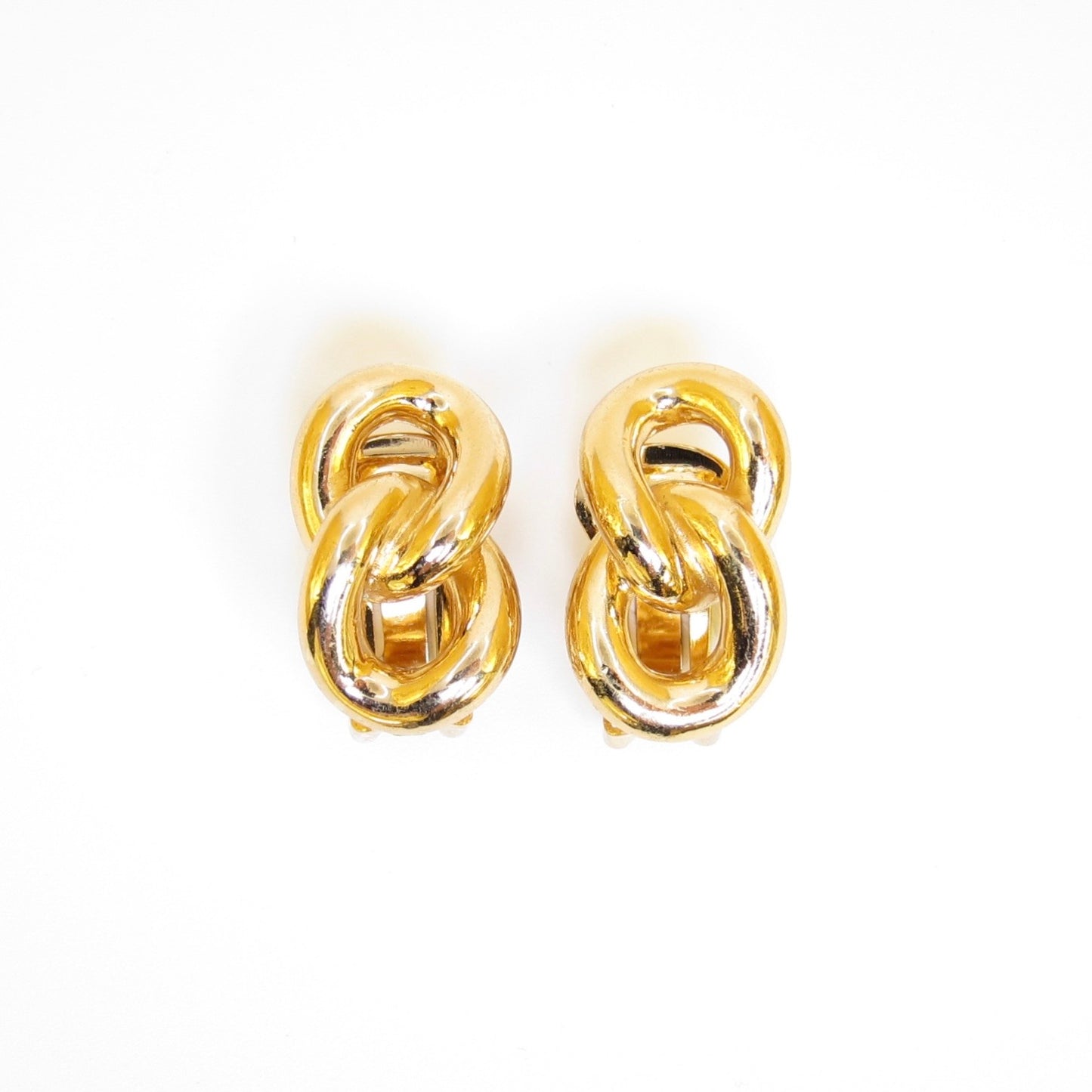 Christian Dior Vintage Interlocking Link Clip-On Earrings