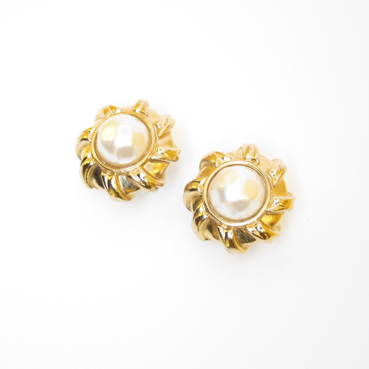 Givenchy Gold-Tone Faux Pearl Floral Clip-On Earrings