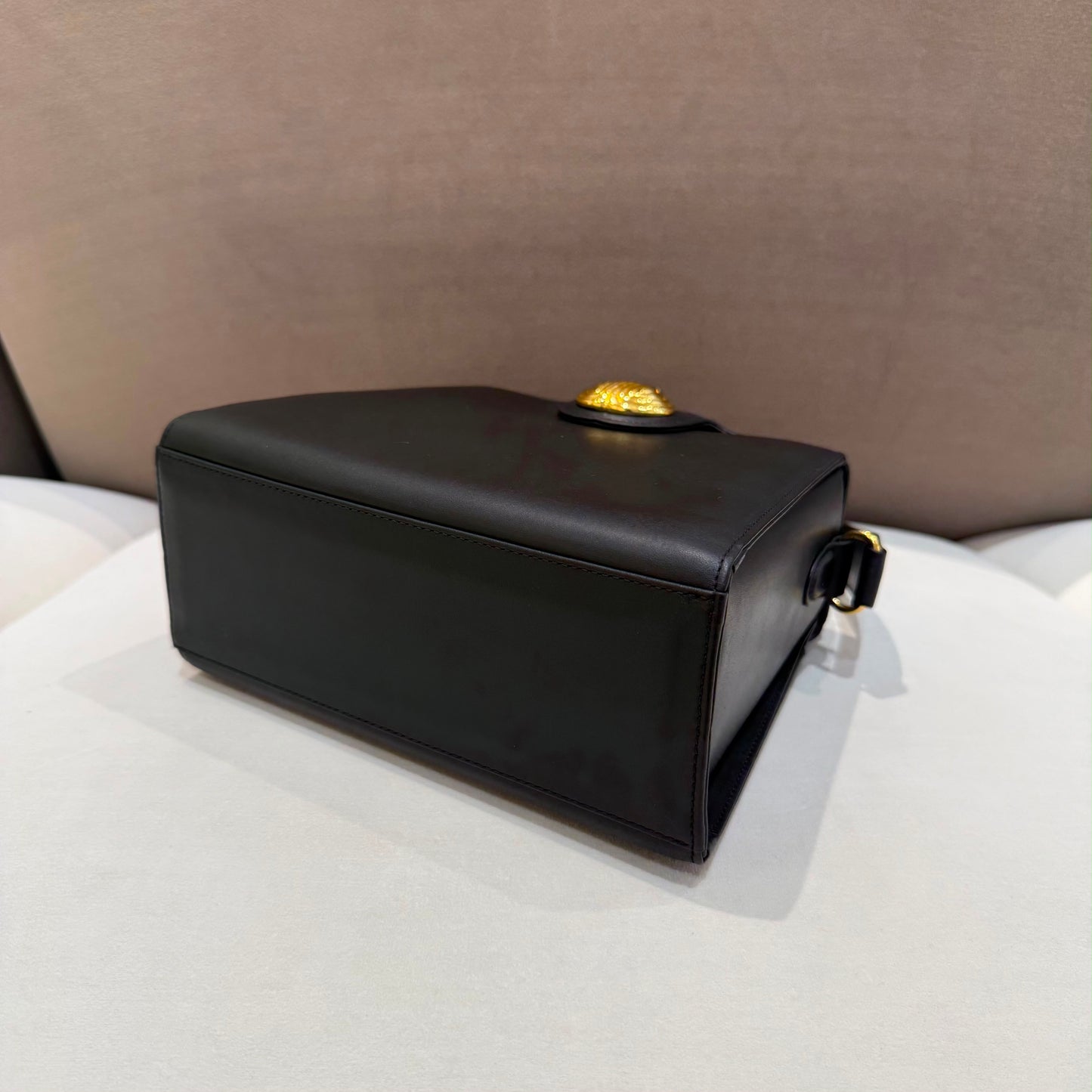 Givenchy Vintage Trapezoid Flap Black Leather Handbag