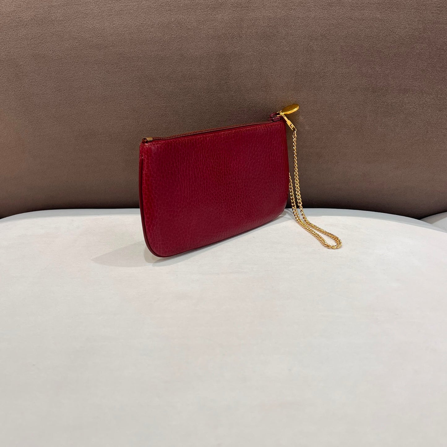 Cartier Vintage Zipped Bordeaux Leather Pouch