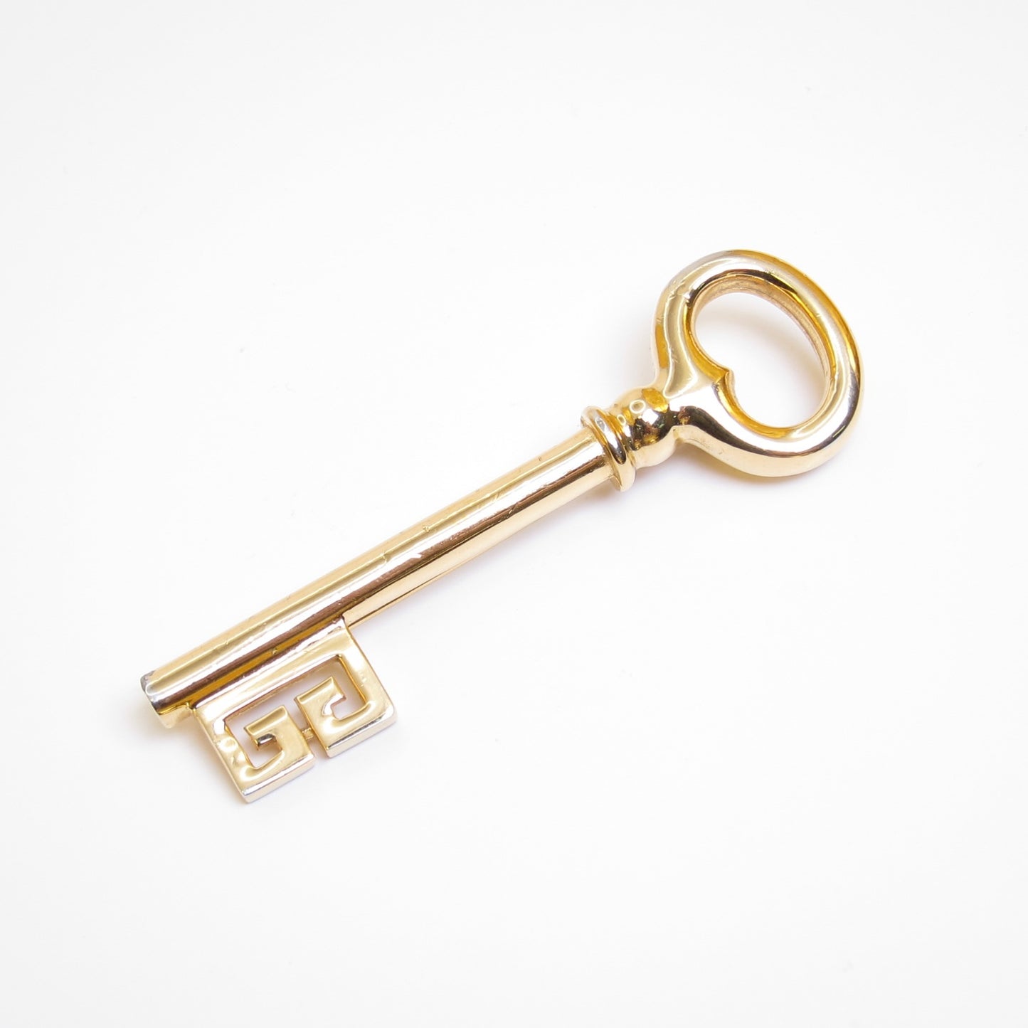 Givenchy Vintage GG Logo Key Motif Golden Brooch
